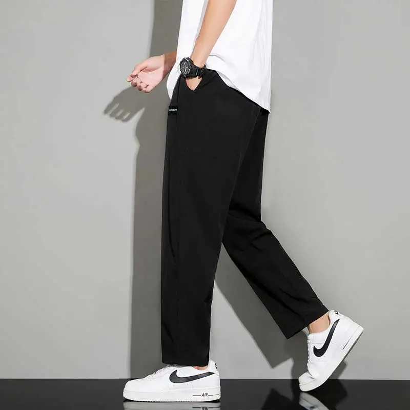 Straight men's loose casual pants, solid color fashion, trendy brand, summer pants, Japanese style, youthful and trendy