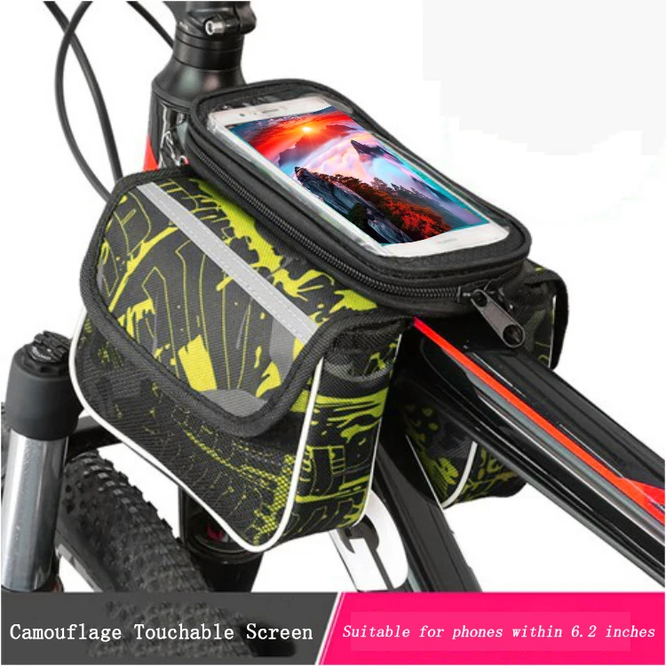 1PC Bicycle Top Front Tube Frame Bag Waterproof MTB Road Bike Storage 6.0 Inches Phone Case Cycling Bag Touch Screen