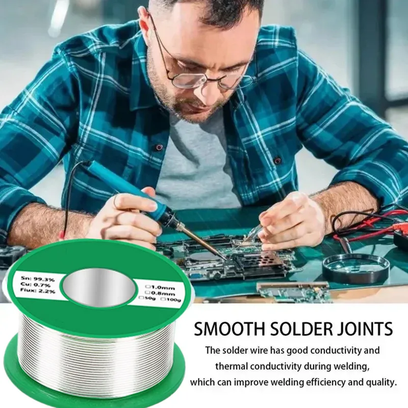 1 قطعة 50 جرام-100 جرام خالية من الرصاص لحام القصدير سلك 0.8-1.0 مللي متر Sn99.3/Cu0.7 الخالية من الرصاص الصنوبري الأساسية لحام كهربائي RoHs #5