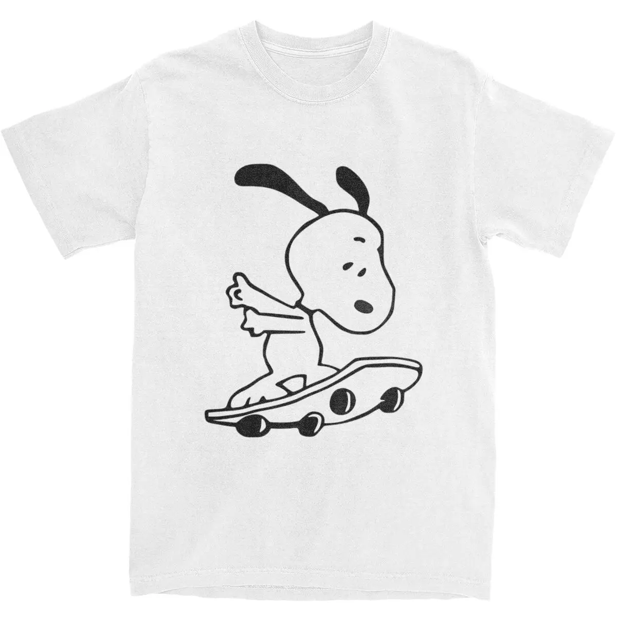 Snoopy Peanuts T Shirt Men's Funny Pure Cotton T Shirts Beach Crewneck Hippie Tee Shirt Cheap Big Size Tops