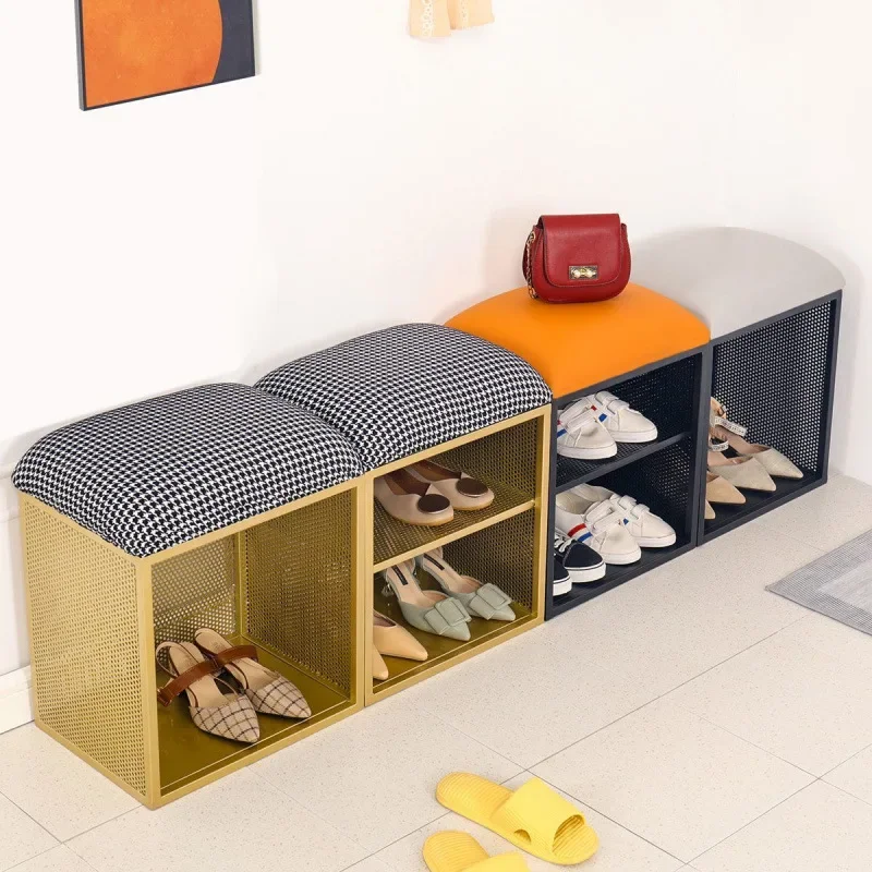 2025 new shoe change stool door can sit integrated shoe cabinet storage multi-functional simple explosion entry shoe cabinet rac
