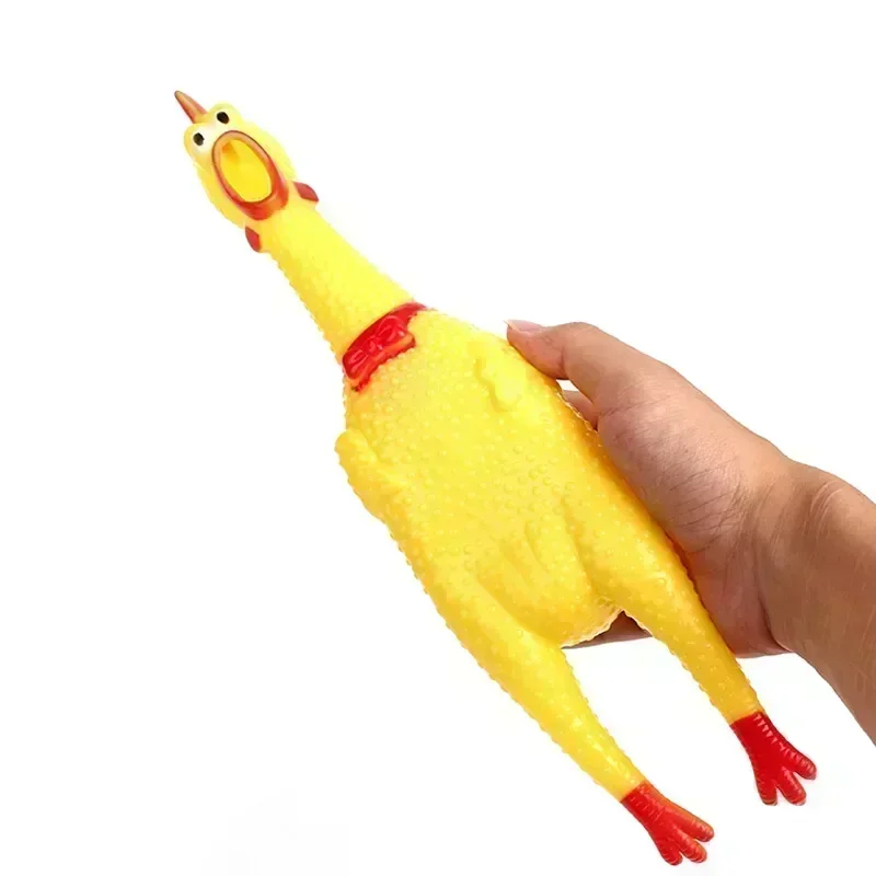 17cm 31cm Dog Toys Yellow Rubber Pet Supplies New Exhaust Chicken Fun Toys Durable Products Home and Garden For Dogs Kitchen