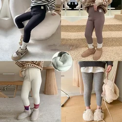 Leggings Chauds en Coton avec Doublure Souriante pour Fille, Pantalon à la Mode pour Enfant, Vêtements d'Hiver et d'Automne