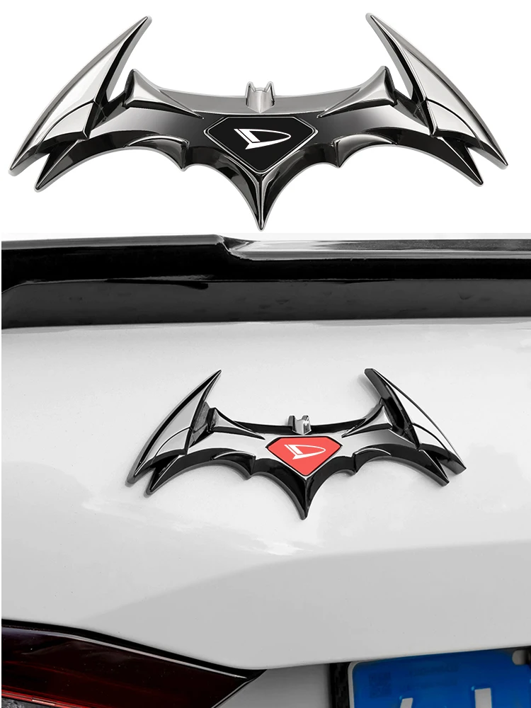 3D Car Stickers Universal Metal Stickers, Bat Shape Badge Car Stickers for Daihatsu Sirion Feroza Trevis Taft Terios 2 Cuore