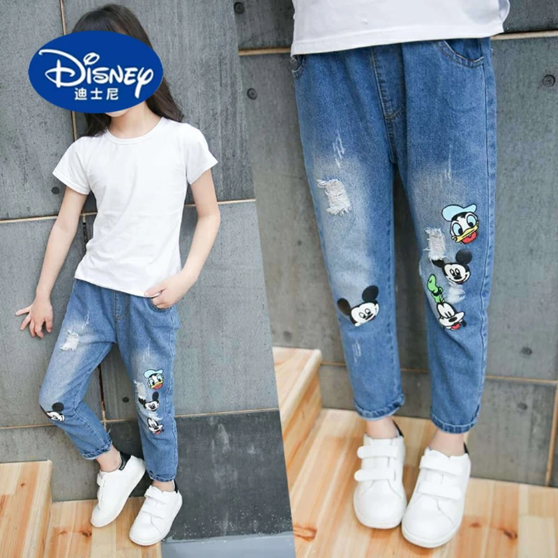 

Disney Girls' Everyday Jeans | Comfy Relaxed Fit Pants for Big Kids | Casual Cotton Trousers