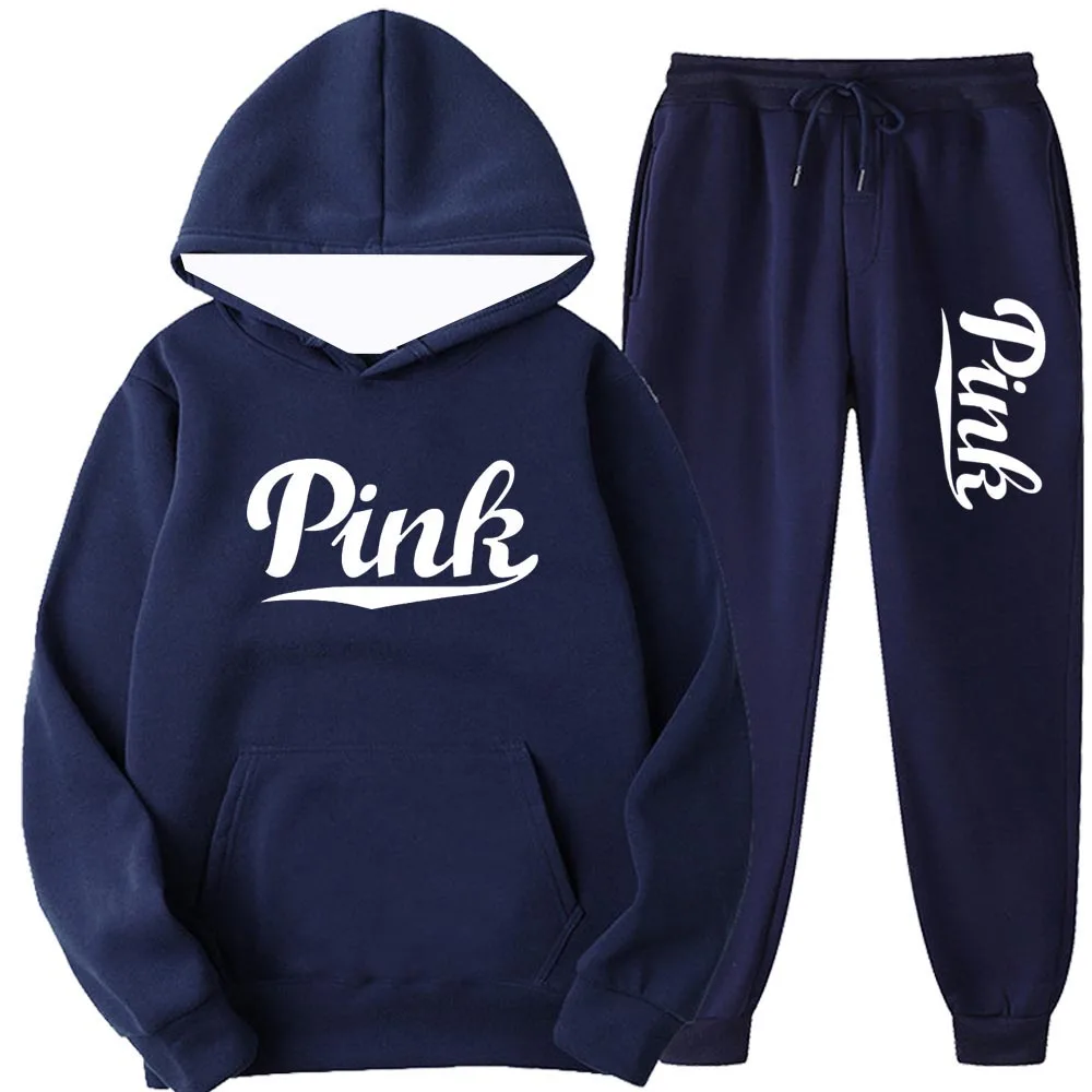 

Tracksuits Men Casual Solid Warm Suits Hoodies Sweatpants Autumn Winter Pullover Sweatshirts Pants Sports Suit Two Piece