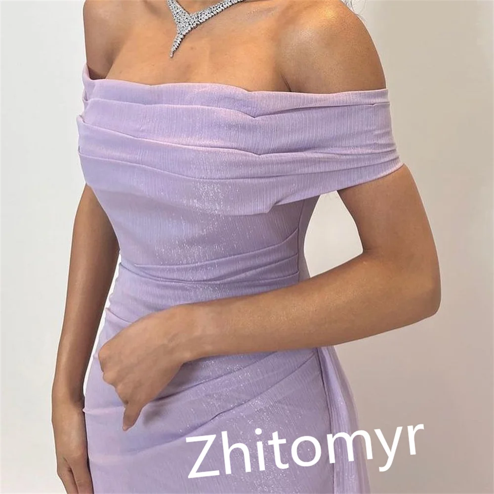 Customized Exquisite Off-the-shoulder A-line Anke Length es Formal Ocassion Gown Organza vtidos de noche elegant para mujer