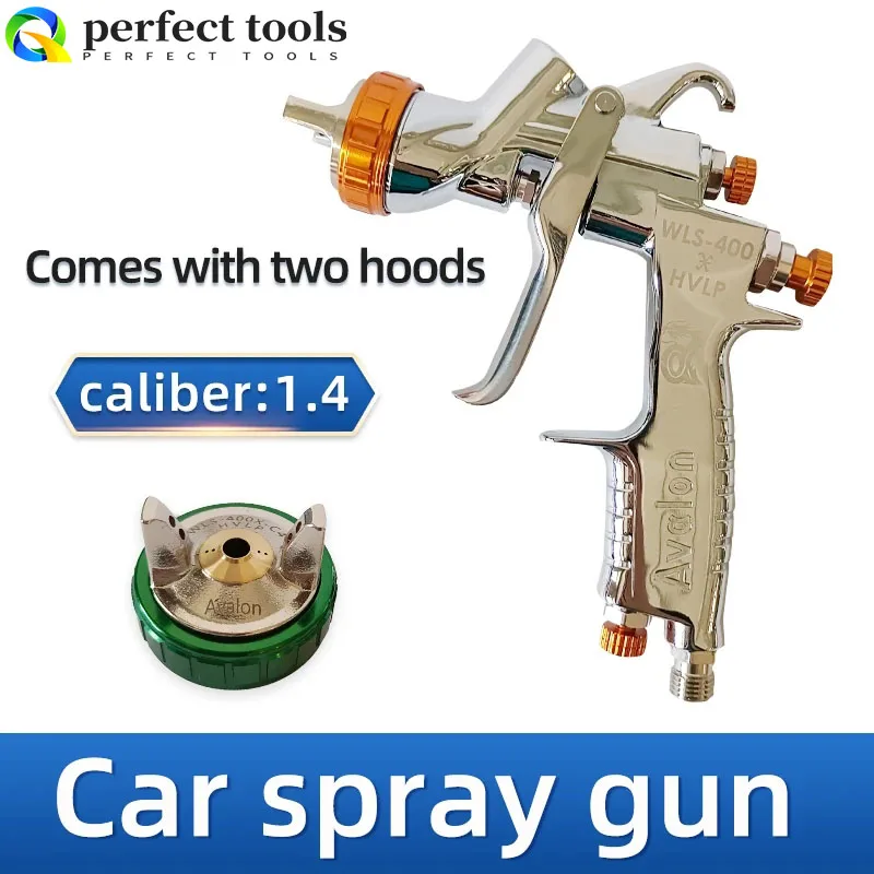 Taiwan wls400X car spray gun waterborne varnish with 1.4 caliber double hood, high atomization, large fan, high quality