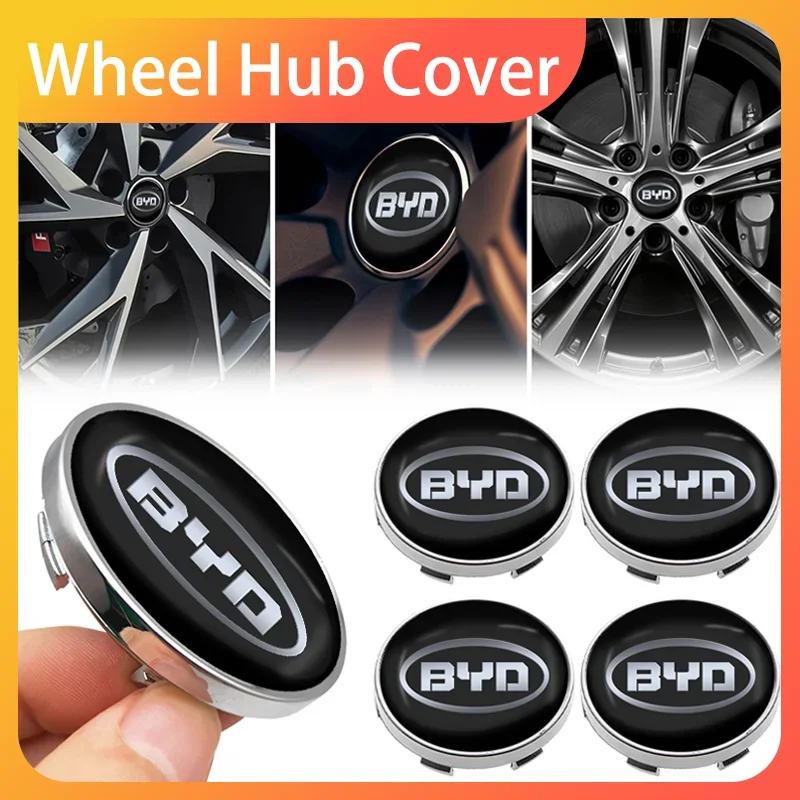 

4pcs 60mm Car Wheel Center Hub Cap Rim Cover Emblem Stickers For BYD F3 F0 S6 S7 E5 E6 M6 G3 G5 Car Decoration Accessories