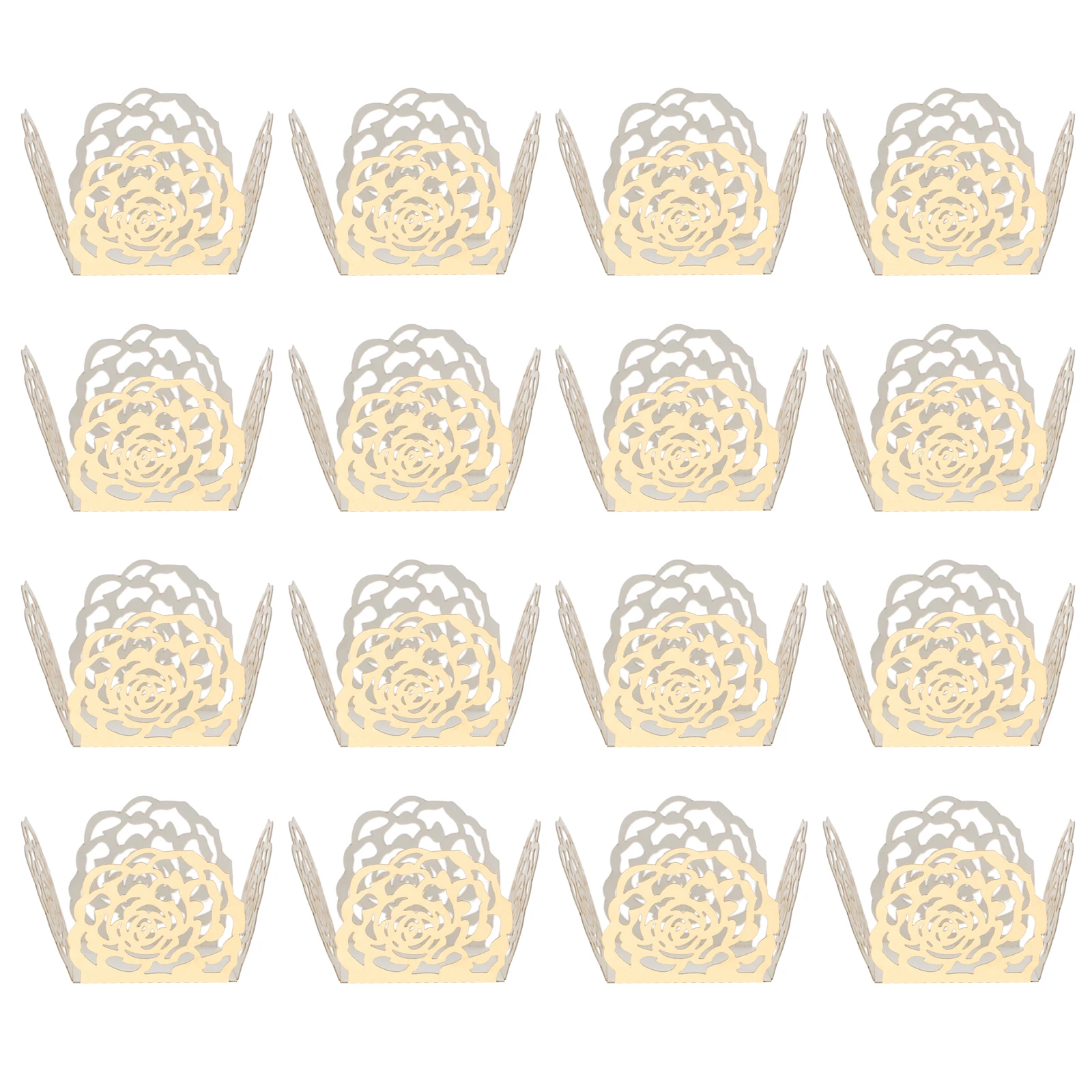 

50pcs Chocolate Trays Golden Hollow Out Wedding Party Dessert Decorations Candy Cups Lightweight Compact Storage Kitchen Bar