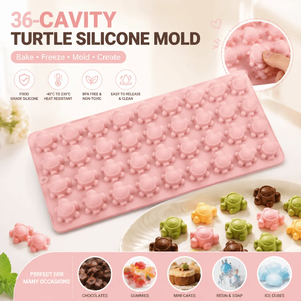 Mini Turtle Silicone Mold Chocolate Jelly Candy Making Pastry Making Tortoise Candy Mold DIY Jello Wax Resin Mold Snacks Maker