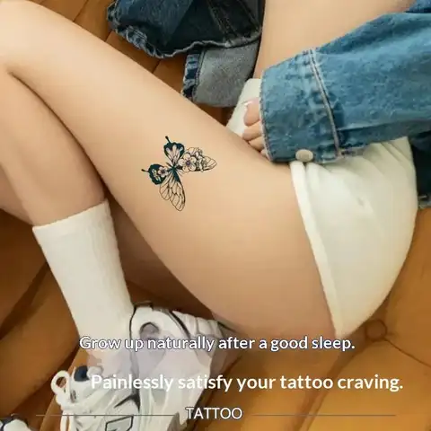 Oferta Imperdível - 6 Peças de Adesivos de Tatuagem Temporária Realista de Borboleta Preta Aplicáveis em Dedos, Punhos, Ombros, Pescoço, Clavícula e Corpo