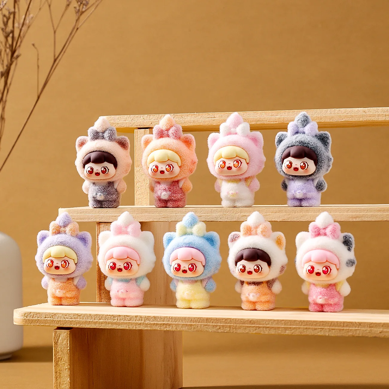 9PCSThreedimensional Meow Meow Sweetie تمثال سطح المكتب، لعبة عصرية، تمثال لطيف، زخرفة سطح المكتب