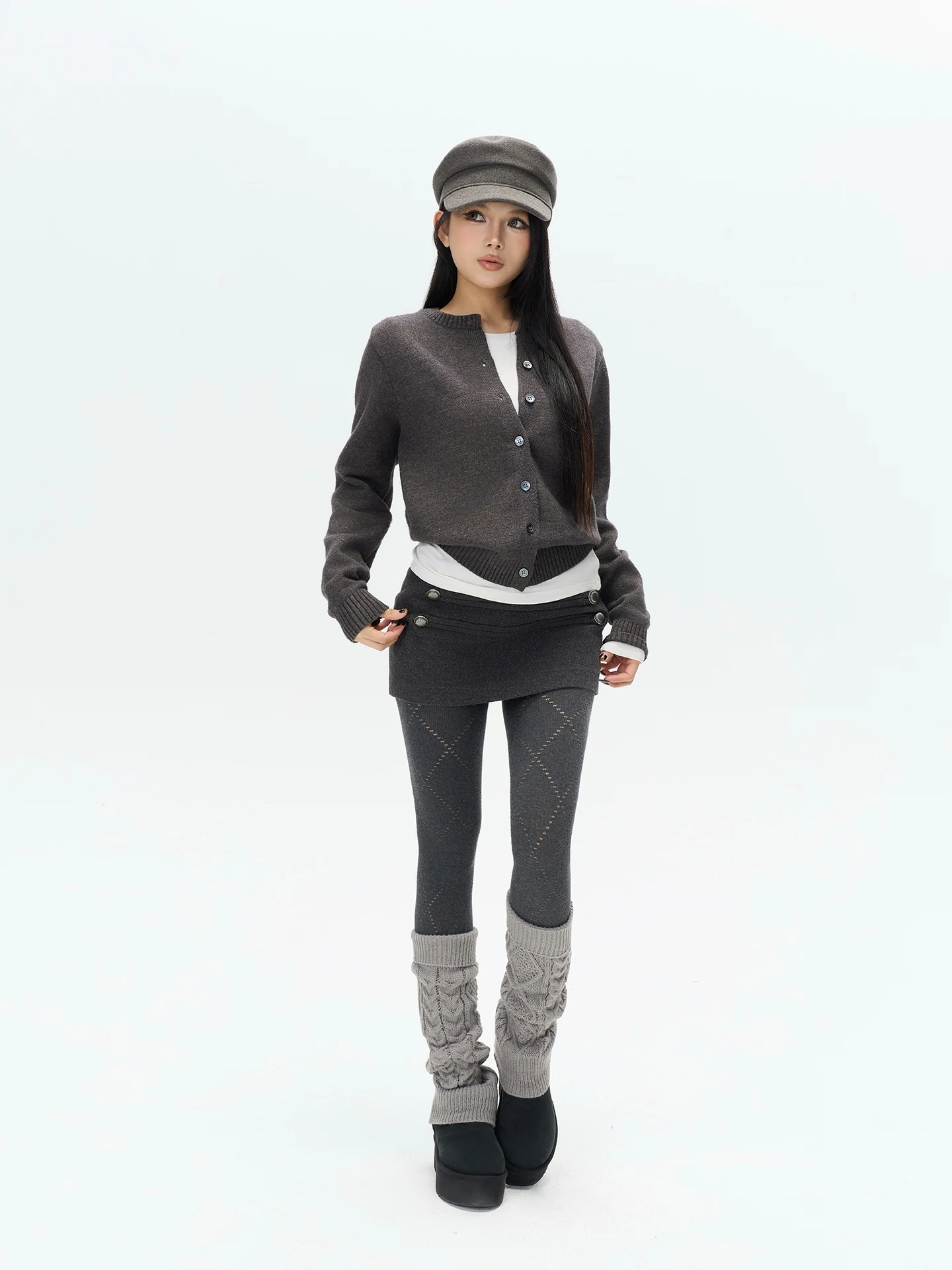 

Юбка Jiyue Bla из шерстяной ткани с рельефным металлическим декором, А-силуэт, облегающая, с низкой талией, для повседневной носки, из полиэфирного волокна