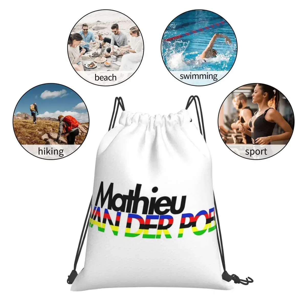 Mathieu Van Der Poel CX World Champion Backpack Portable Drawstring Bag Drawstring Bundle Pocket SportsBag BookBag For Man Woman