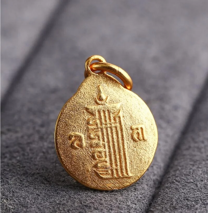 100% 925 Silver Buddhist Klachakra Symbol Amulet Tibetan Nine Direction Eight Symbols Charm