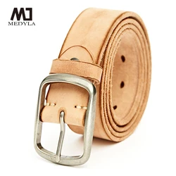 MEDYLA – ceinture en cuir véritable pour hommes, peau naturelle, nouvelle qualité, boucle en alliage, mode Business décontractée, marque