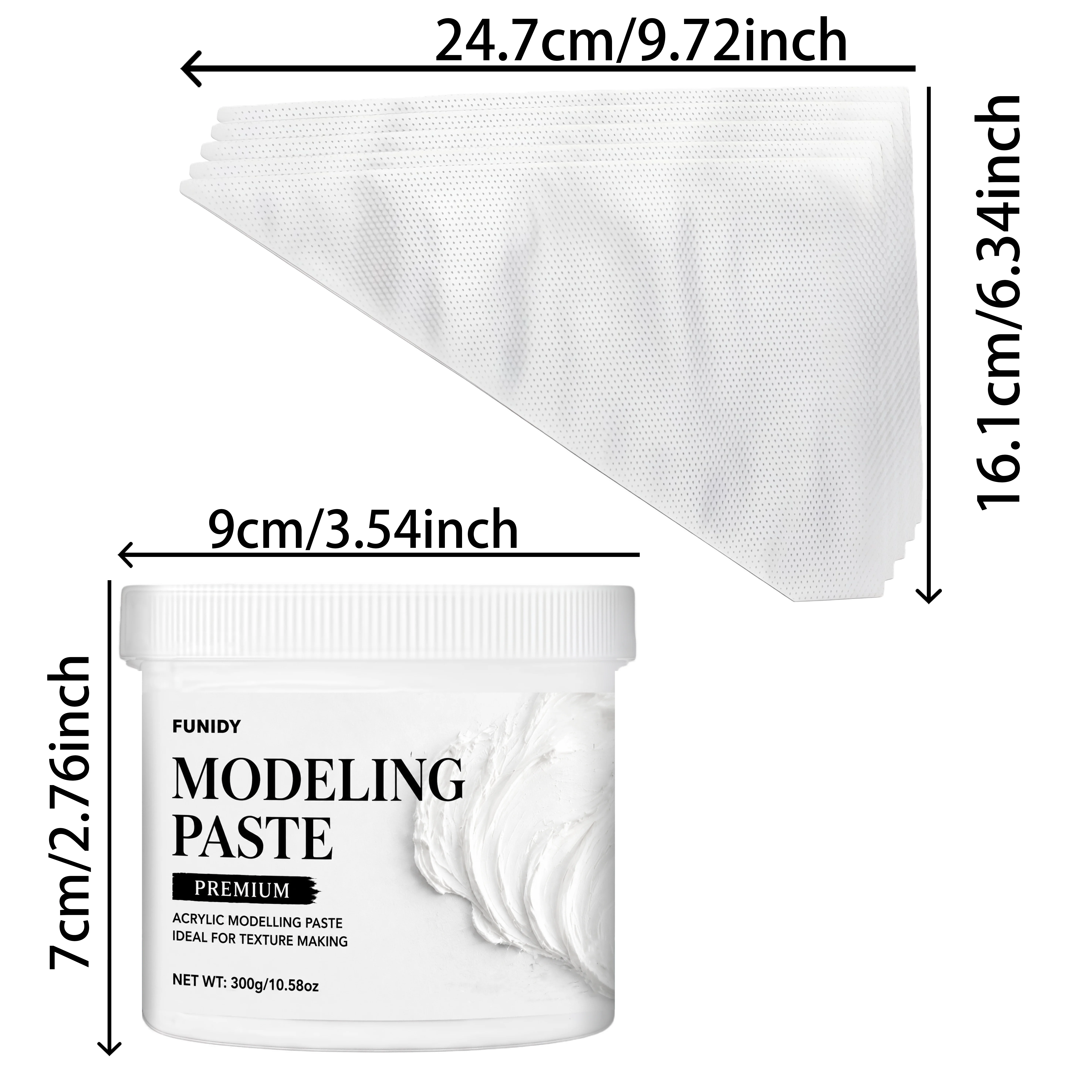 600g/300g Modeling Paste, White Texture Paste for Canvas, Wood, Paperboard, 3D Texture Art & Crafts