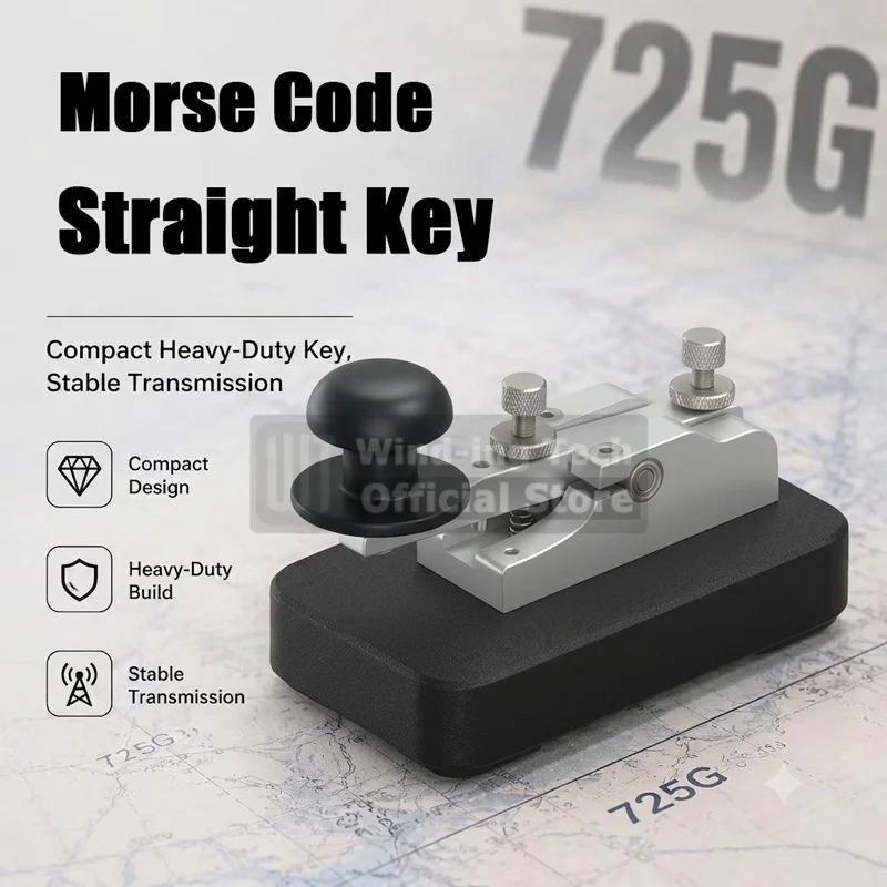 Old Cat Manual CW Morse Key Straight Key For Shortwave Radio 3.5mm Audio Plug Adjustable Contract Gap Spring Tension For FT-817