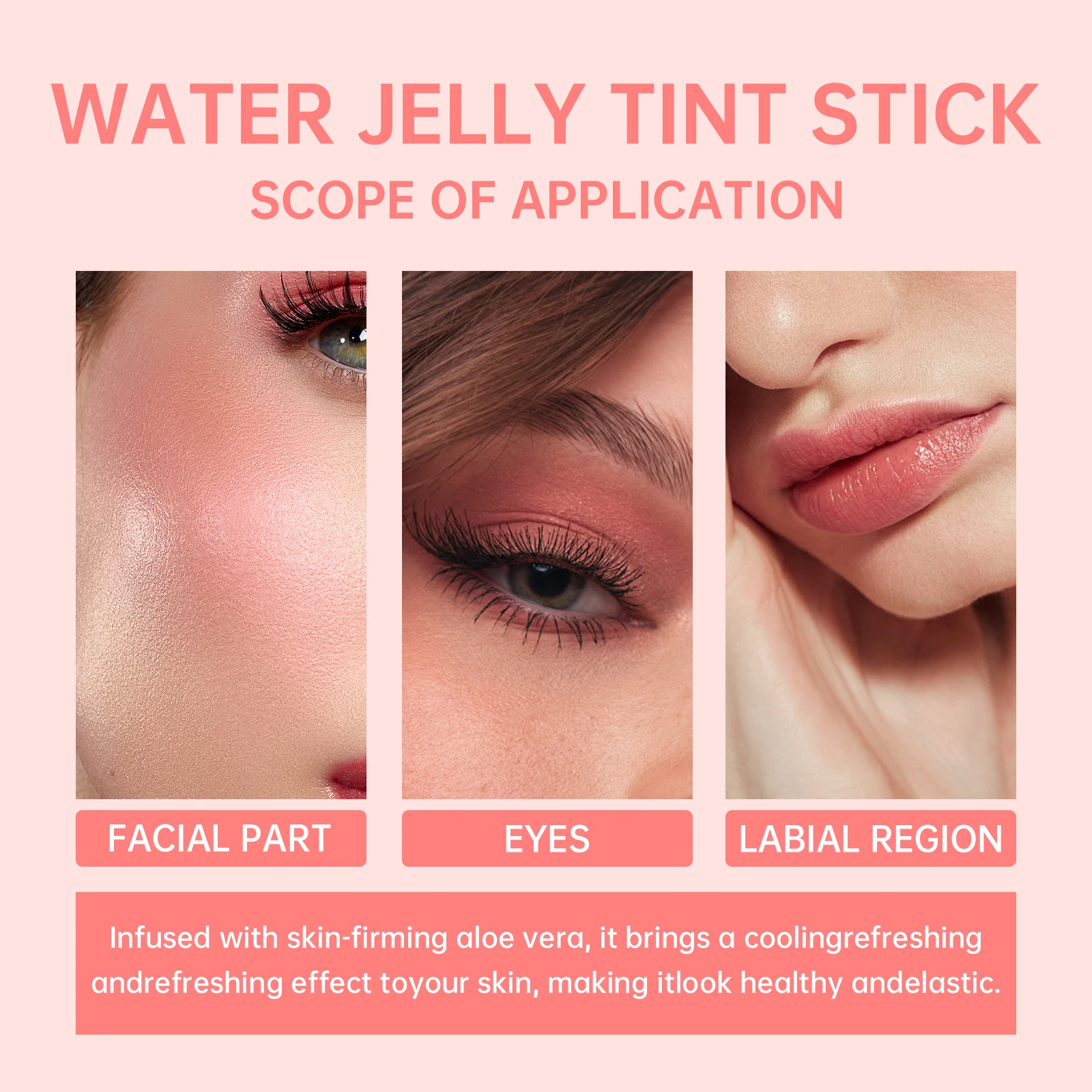 3-in-1 Tint Stick Oogschaduw, Lip & Wang Blush Hydraterende Langdurige Make-up voor Ogen/Gezicht/Lippen Beauty Gloss Stick 5g