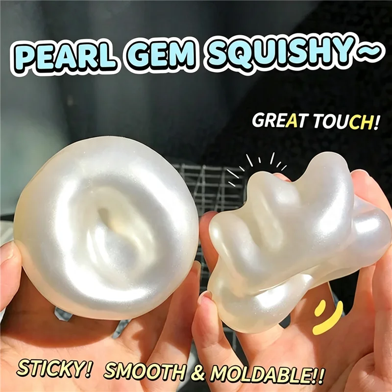 Pearlescent Squishy Toy Vaseline Jelly Filled Non Rebound Malleable Squeeze Fidget Toy For ADHD Autism Stress Relief Sensory Toy