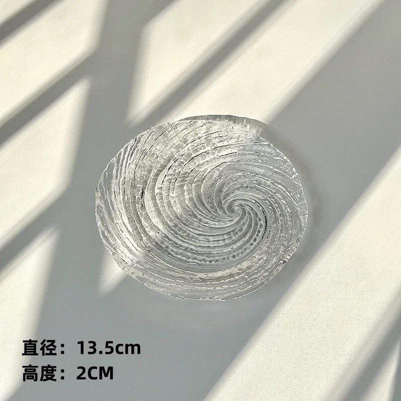 Premium ins windshield plate, nebula ice pattern fruit plate, household living room disc, dessert plate, dried fruit plate