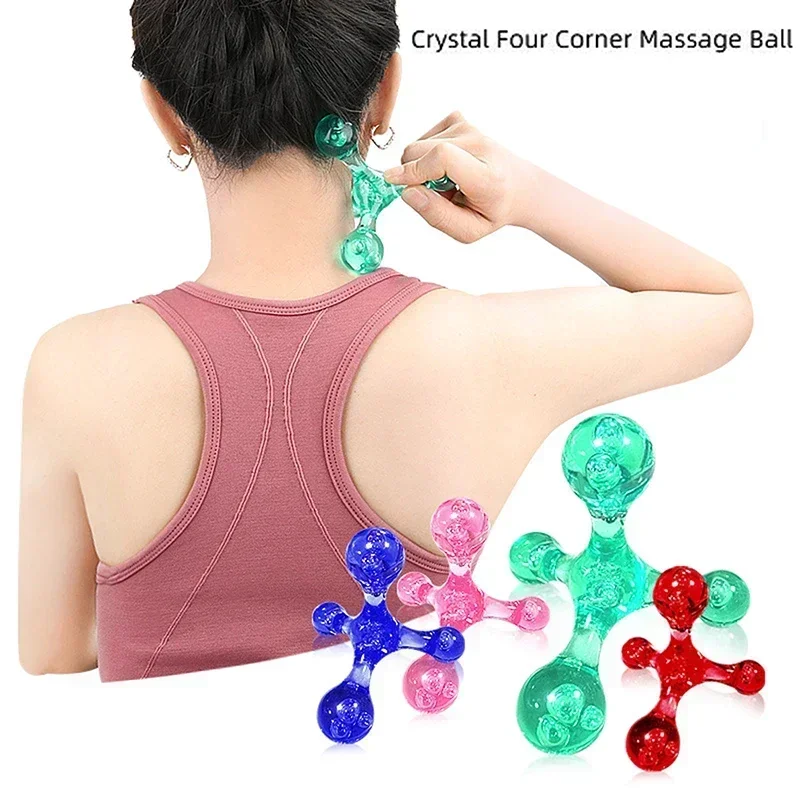 Handheld Deep Tissue Massager Back Pain Relief 4-Legged Acupressure Self-Massage Tool Gentle Trigger Point Therapy for Relaxatio