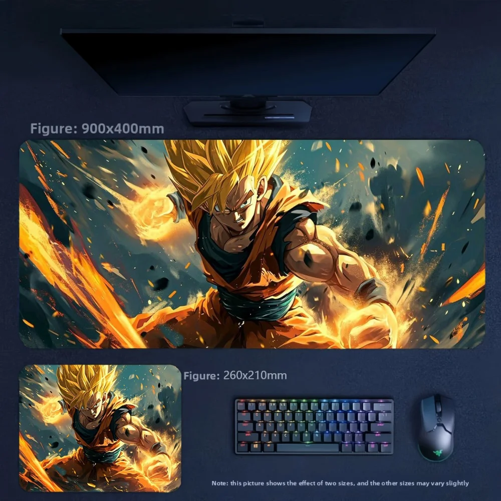 Personalized High-value Large Size Table Mat Creative Leather Mouse Pad Animation Dragon Ball Goku Series Non-slip Mouse Pad