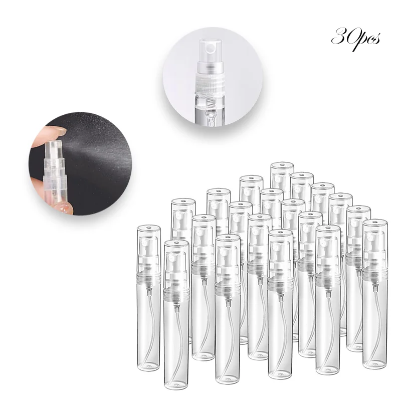 

30PCS 2ml-10ml Perfume Bottles Portable Glass Refillable Spray Bottles Atomizer Container Perfume Pump Travel Dispenser Bottles