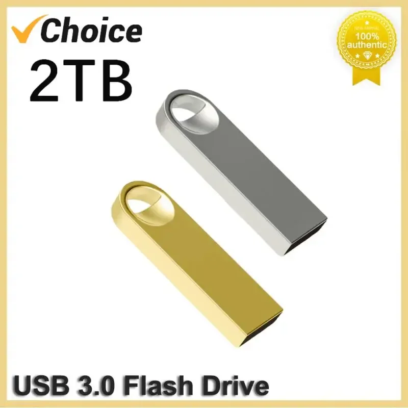 Flash Disk USB 2TB, 1TB USB 3.0 logam kecepatan tinggi Pendrive kapasitas nyata stik memori U Disk untuk PC TYPE-C adaptor