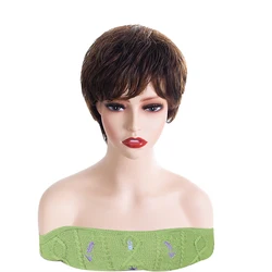 New Fashion Ladies Short Curls Brown Micro Curls Whole High Temperature Silk Wig Headcover