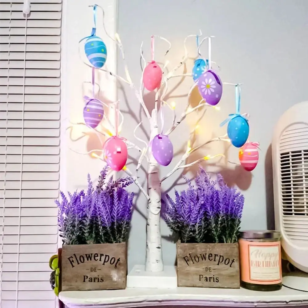 Easter Decorations Led Birch Light Tree Ramadan Decoration Egg Hanging Twinkling Tree Bonsai Party Decor 24LED