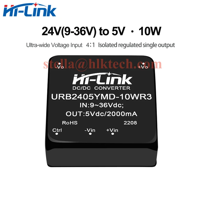 Official Hi-Link 10W 24V URB2403YMD-10WR3 URB2405YMD-10WR3 URB2412YMD-10WR3 URB2415YMD-10WR3 URB2424YMD-10WR3 DCDC power module