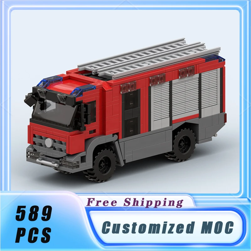 City Vehicle Multifunctional Fire Engine Car MOC Building Blocks Model Bricks Sets Assemble Display Children's Toys Gifts 589PCS