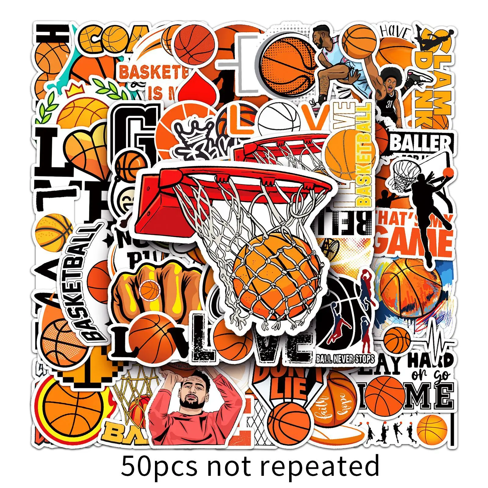 10/30/50PCS Cool Basketball Sports Stickers Classic Graffiti PVC Decals DIY Laptop Phone Luggage Wall Car Sticker Kids Toy Gift