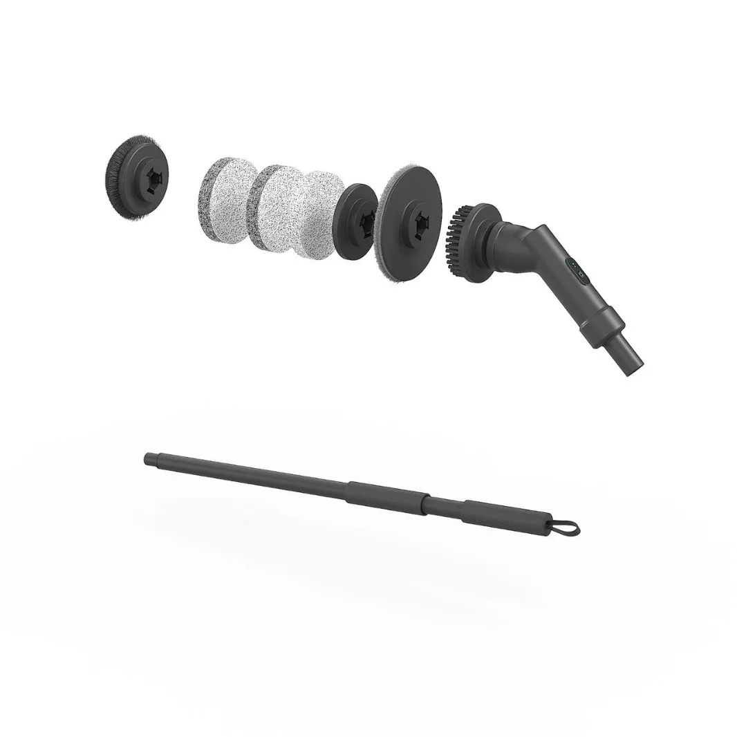 Электрическая щетка Выдвижная электрическая щетка для мытья кастрюль Стеклянная трещина Щетка для чистки кухни Щетка для чистки пола