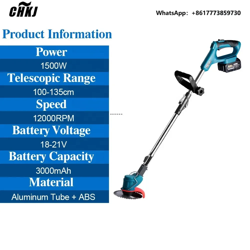 

CHKJ Electric Handheld Lawn Mower Foldable Trimmer Adjustable Garden Pruning Cutting Power Tools Lithium 8 Accessory