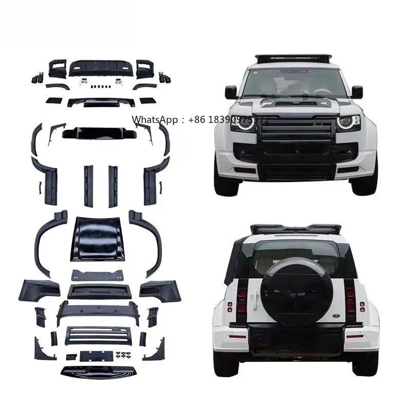 Car Bumper for 2020-2024 Defender Upgrade Lu Man Wide Body Kits Hood Front Rear Bumper Fender Flare Diffuser