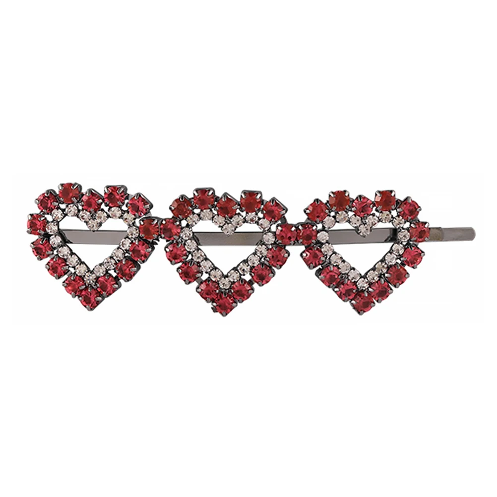 

1pc Rhinestone Heart Hair Clip Alloy Women Accessories Smooth Safe Scalp Hair Styling Tool Elegant Design Popular Fashion