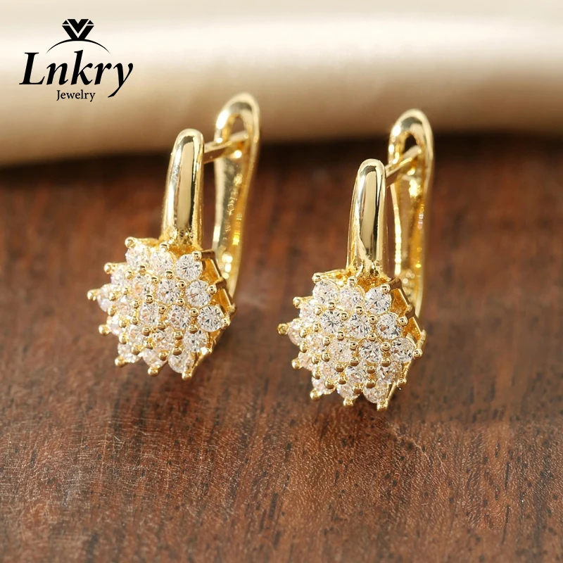 

Серьги-кольца Lnkry Sparkling Cluster с муассанитом 1,6 мм и сертификатом, позолоченные 14-каратным золотом, в форме цветка, для свадебного подарка