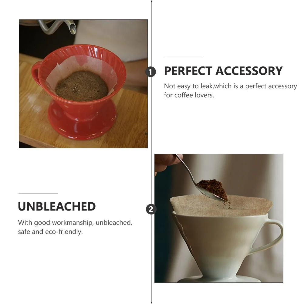 

600 Pcs Coffee Filter Paper Unbleached Dripper Machine Maker Round Filters Kitchen Bar Supplies Safe Eco Friendly