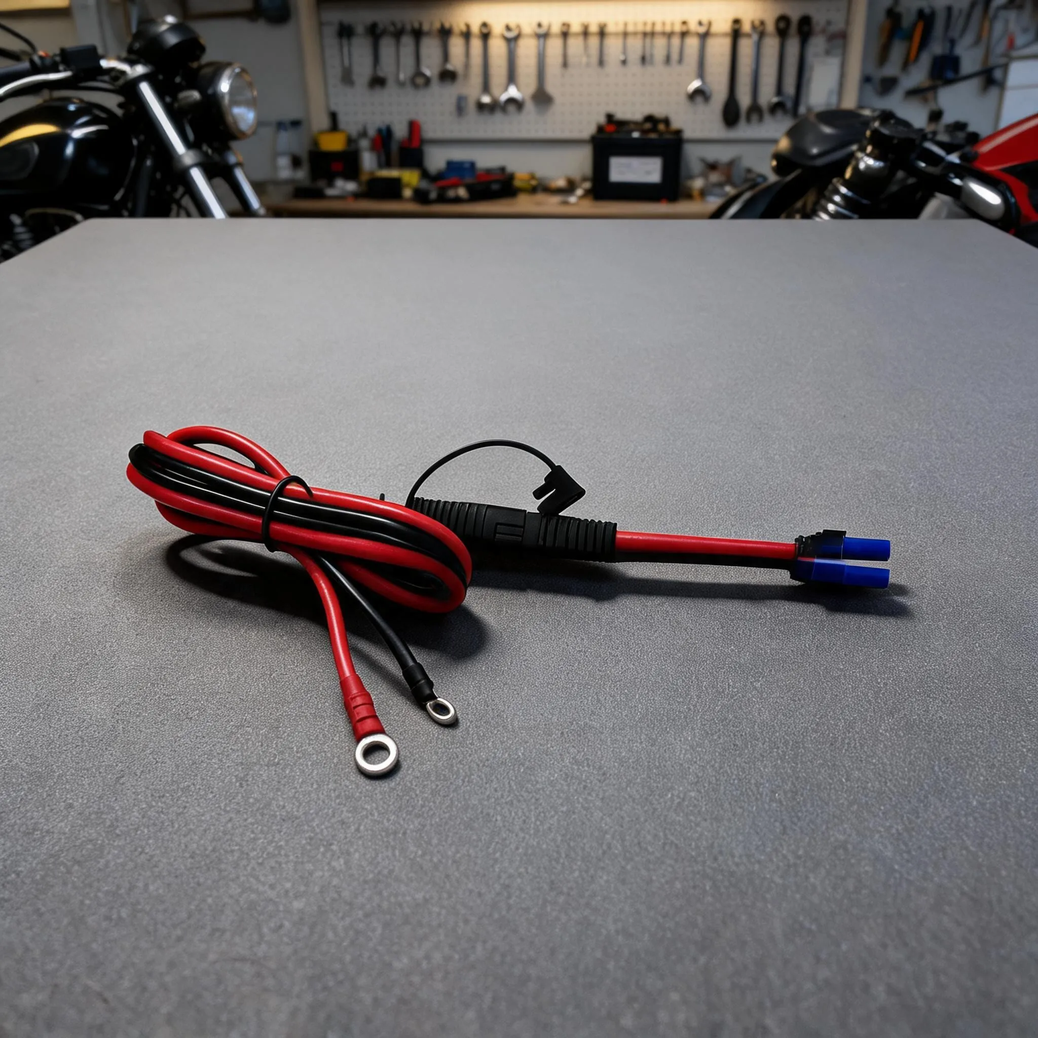 10AWG Silicone SAE To O Type Terminal And EC5 Adapter Cable For Motorcycle For Battery Charging Connection Wire Harness
