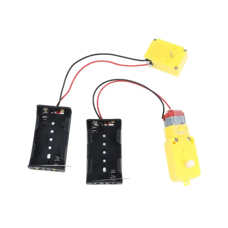 1Pc 130 Motor Experiment Kit 2-Slot Battery Storage Case Circuit Model Set for STEM Classroom Teaching Use