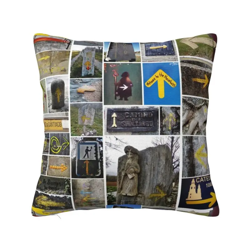 Custom The Arrows Of The Camino De Santiago Pillow Case 45x45cm Modern Cushion Cover Soft Pillowcase