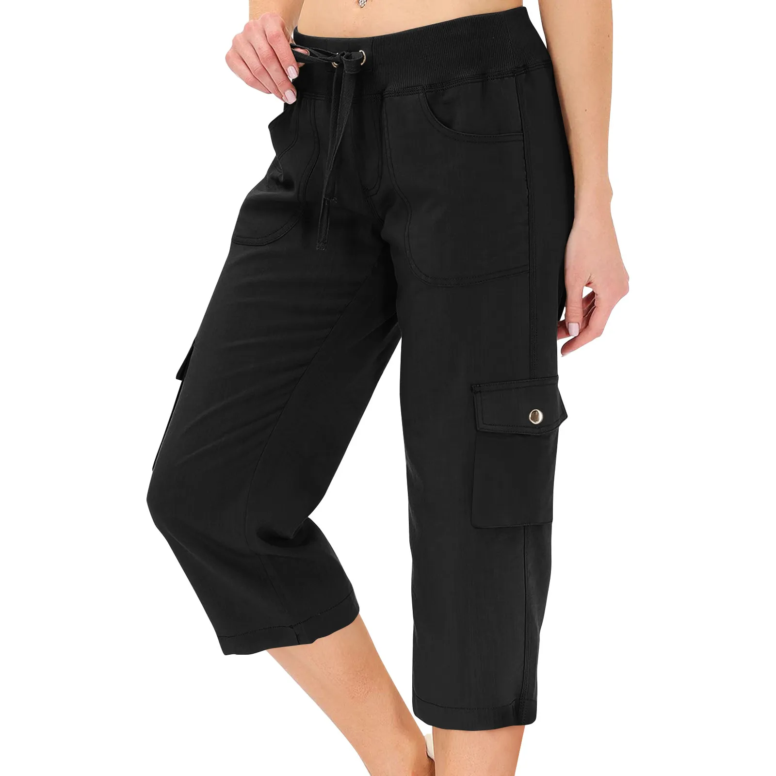 Womens Capris With Pockets Loose Fit Casual  Pants Dressy Lightweight Ladies Baggy Cargo Pants For Hiking Pants for Women 2024