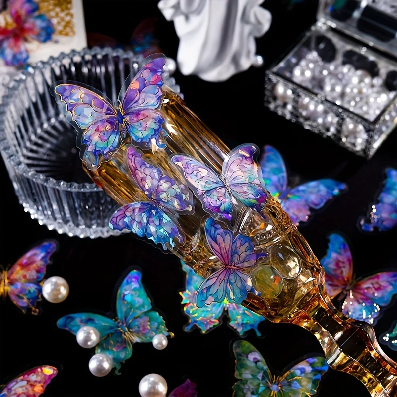 1pc, retro butterfly sticker set, self-adhesive, waterproof, suitable for accessory gift boxes