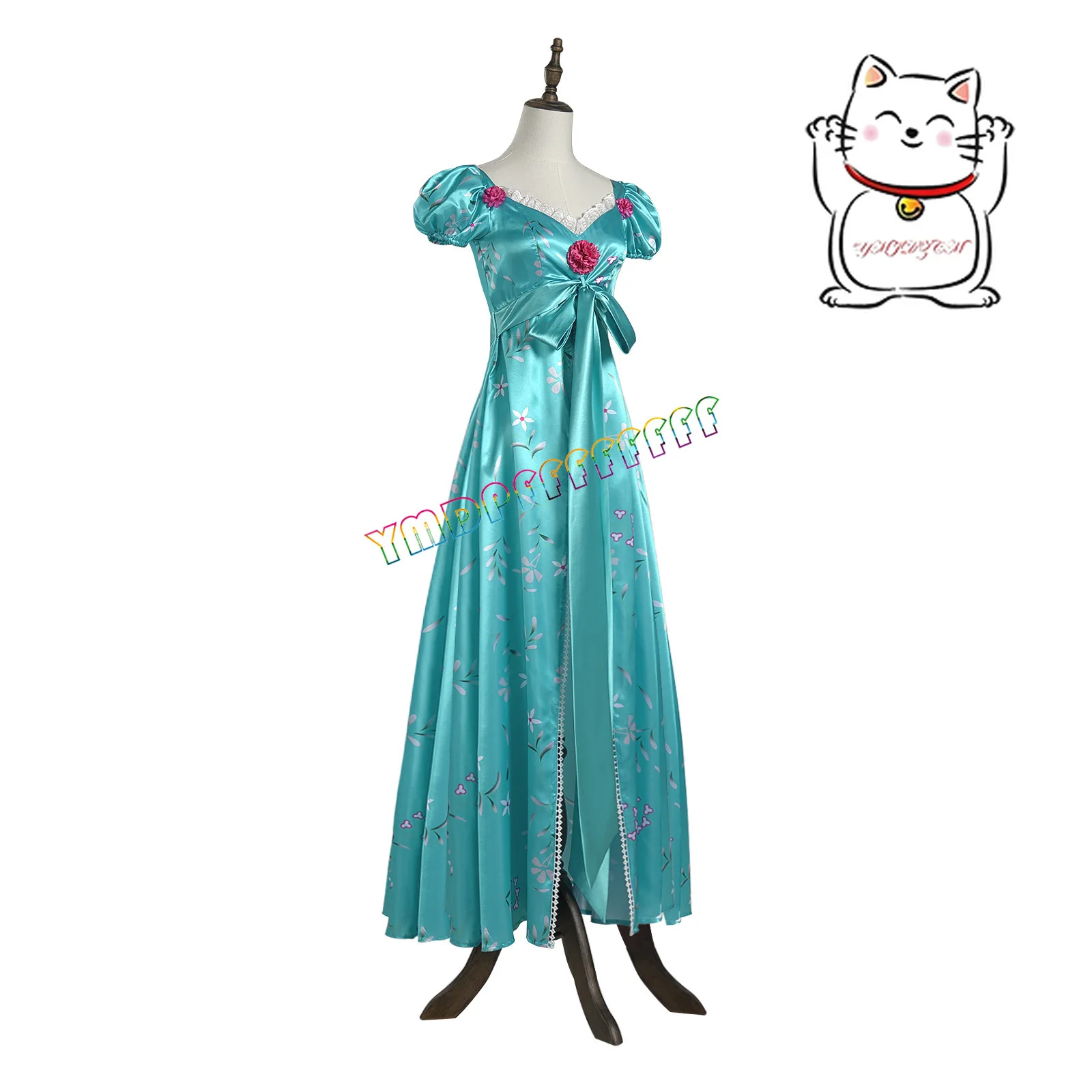 Anime Giselle cosplay vestido princesa noble verde elegante lazo floral nuevo estilo