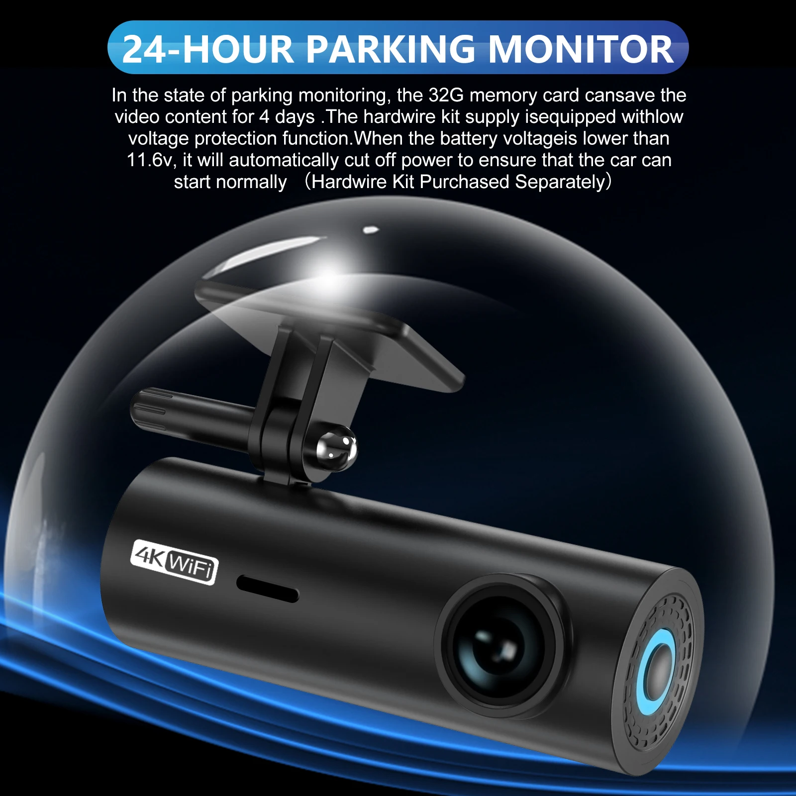 

3840*2160P Car Dvr Dashcam 4K Dash Cam For Cars Drive Video Recorder Front Camera WiFi For Vehicle High Defintion Night Vision