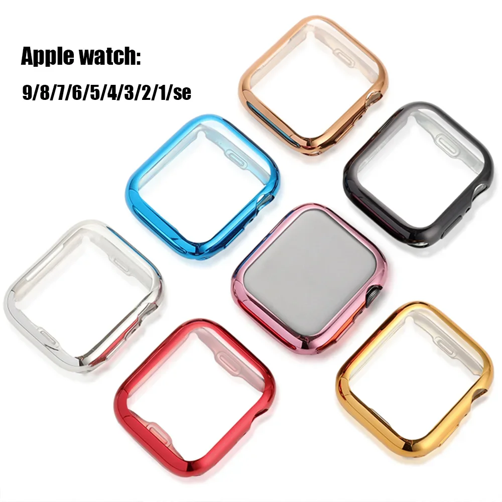 غطاء من البولي يوريثان الحراري لسلسلة ساعات أبل 9 8 SE 7 6 4 3 5 45 مللي متر-41 مللي متر 38-42-44-40 مللي متر ملحقات واقي للشاشة لسوار ساعة أبل