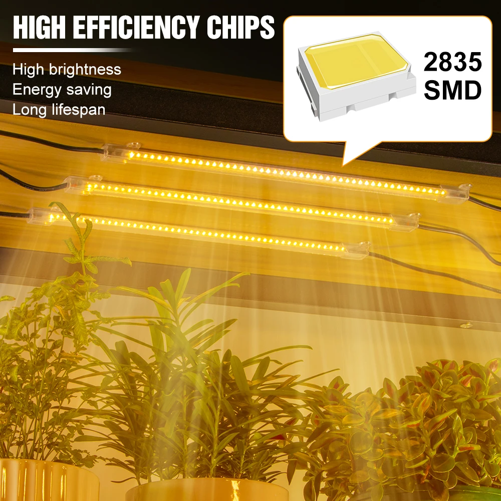 12 Heads LED Grow Light Strip Indoor Flower Hydroponic Lamp 30/50CM For Potted Vegetable Plant Cultivation Lighting 220V EU Plug